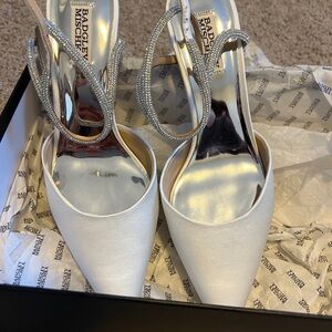 Badgley Mischka Silver Embellished Heels